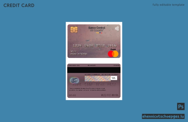 Beispielvorschau für Mastercard der Zentralbank von Ecuador
